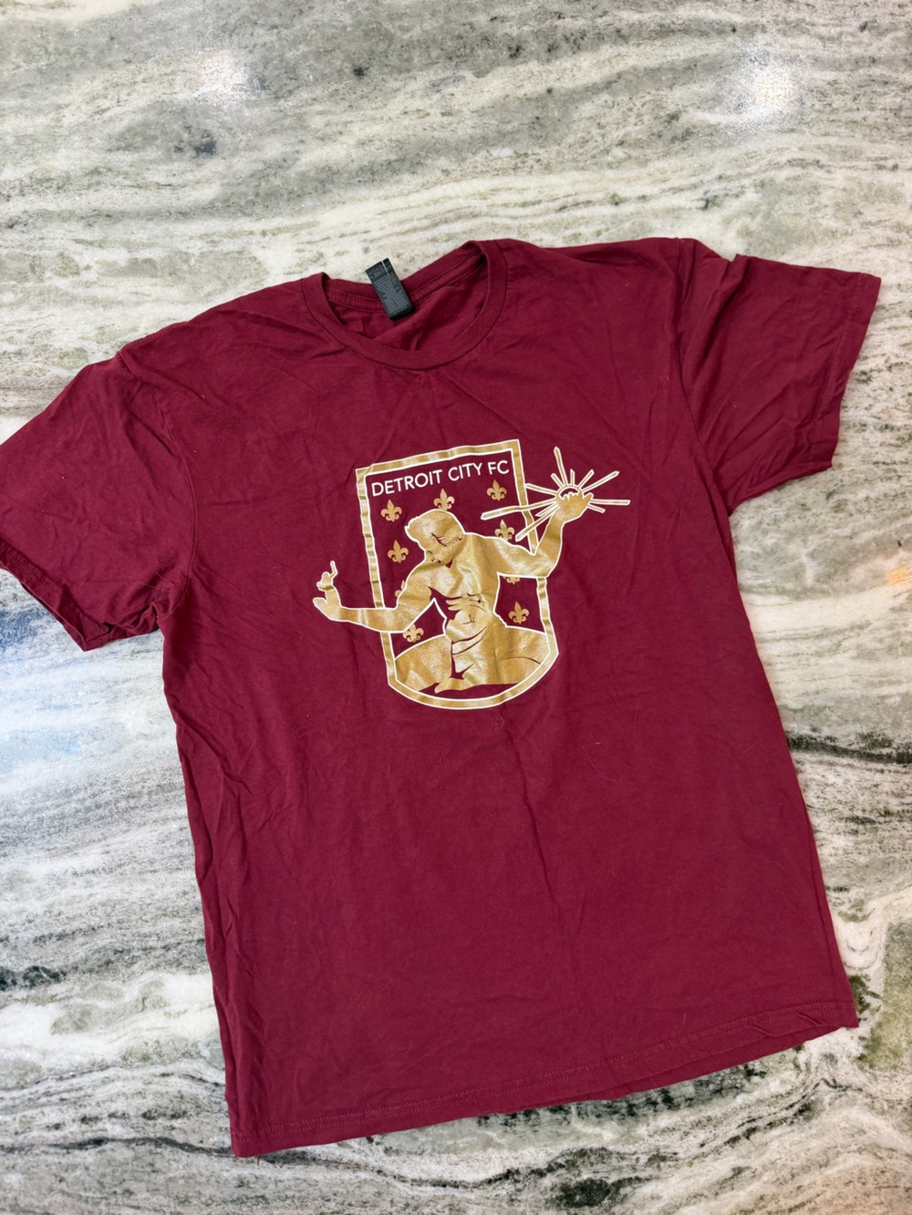 Detroit City FC Soccer Men's Maroon Graphic Tee